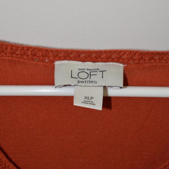 Ann Taylor Loft Knit Tank Top Crocheted Neckline Rust Womens Size XLP - Picture 6 of 11